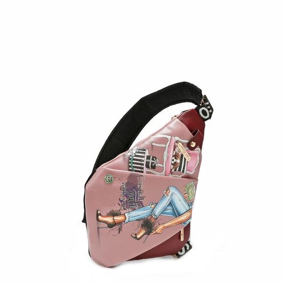 Nicole Lee USA Miranda Vegan Leather Adjustable Strap Slip Pocket Sling Backpack main image 9